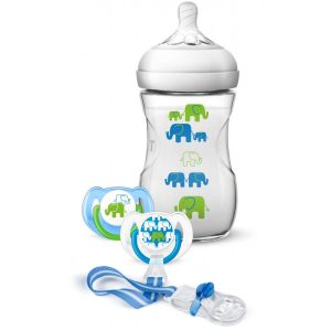 Philips Avent Natural 260ML Elephant Design Gift Set (SCD627/13)