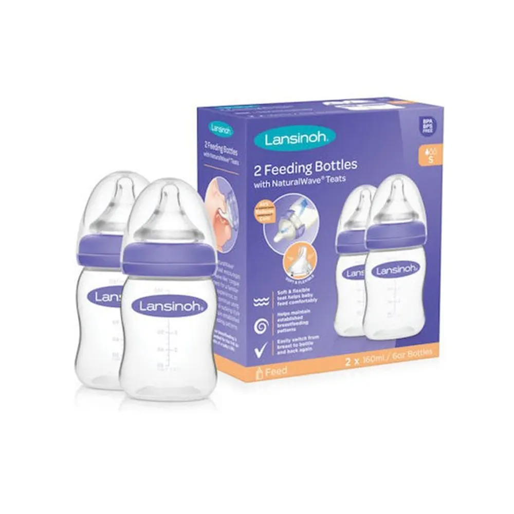 Shop Lansinoh Feeding Bottle 2x160ml with NaturalWave Teat online in Pakistan at best price with free cod
