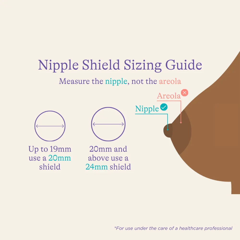 how to measure nipple size for Lansinoh contact nipple shield for breastfeeding nursing mothers