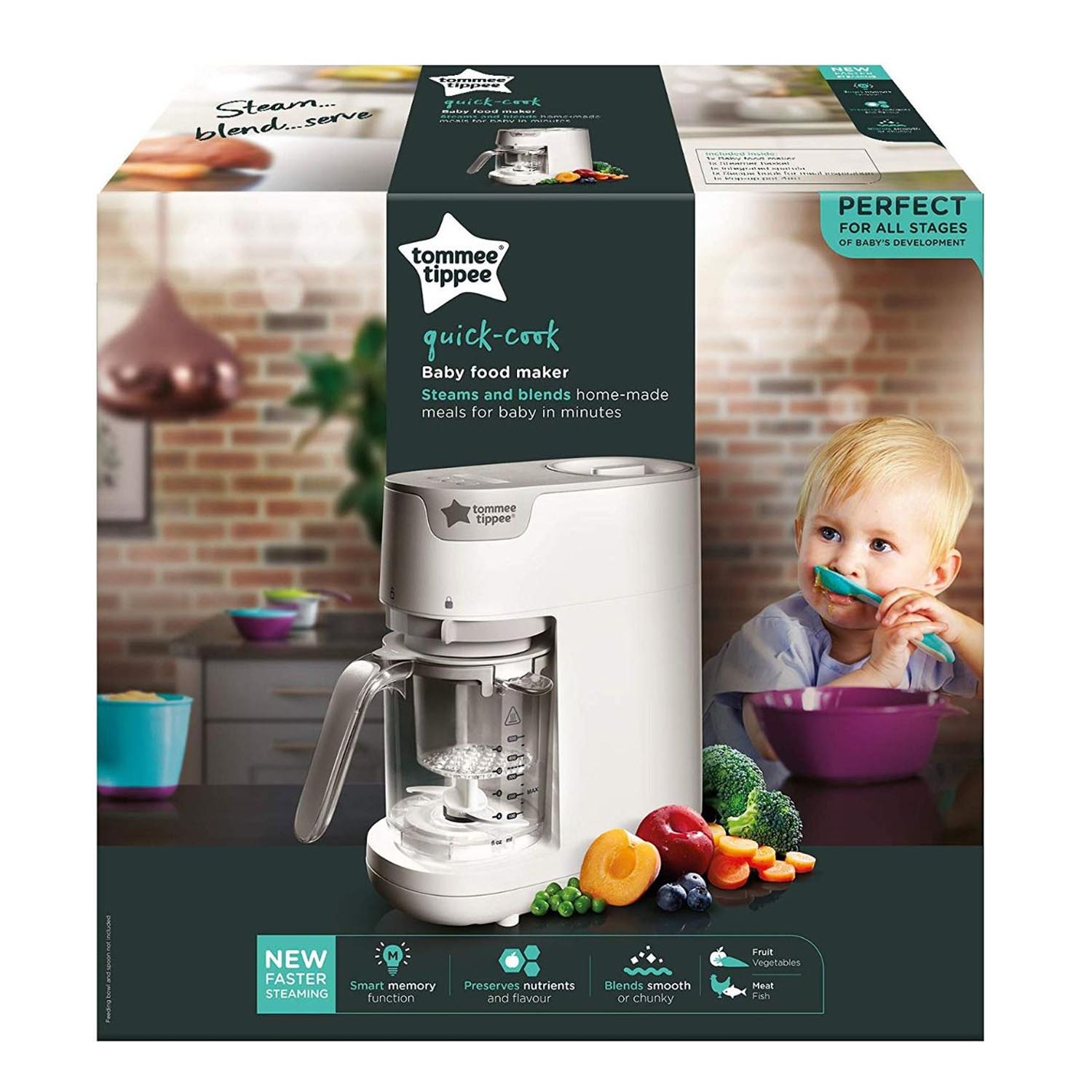 Tommee Tippee Quick Baby Food Maker Steamer Blender Pure Joy